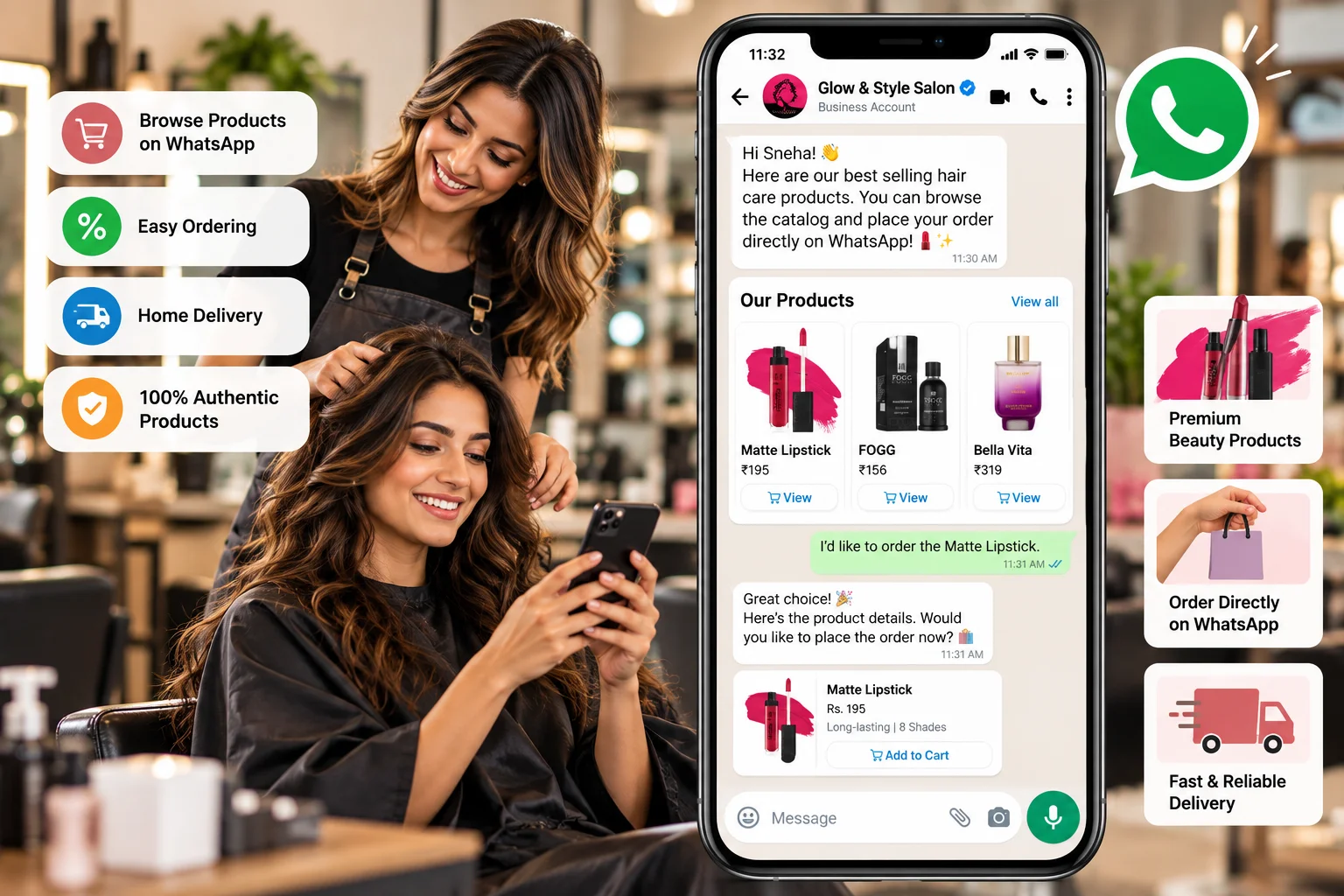 WhatsApp for Beauty & Cosmetics