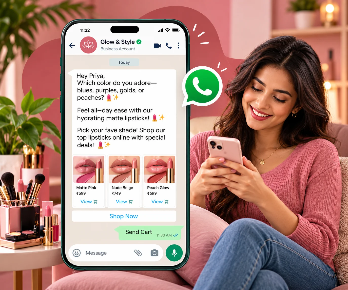 Turn browsers into buyers inside the chat