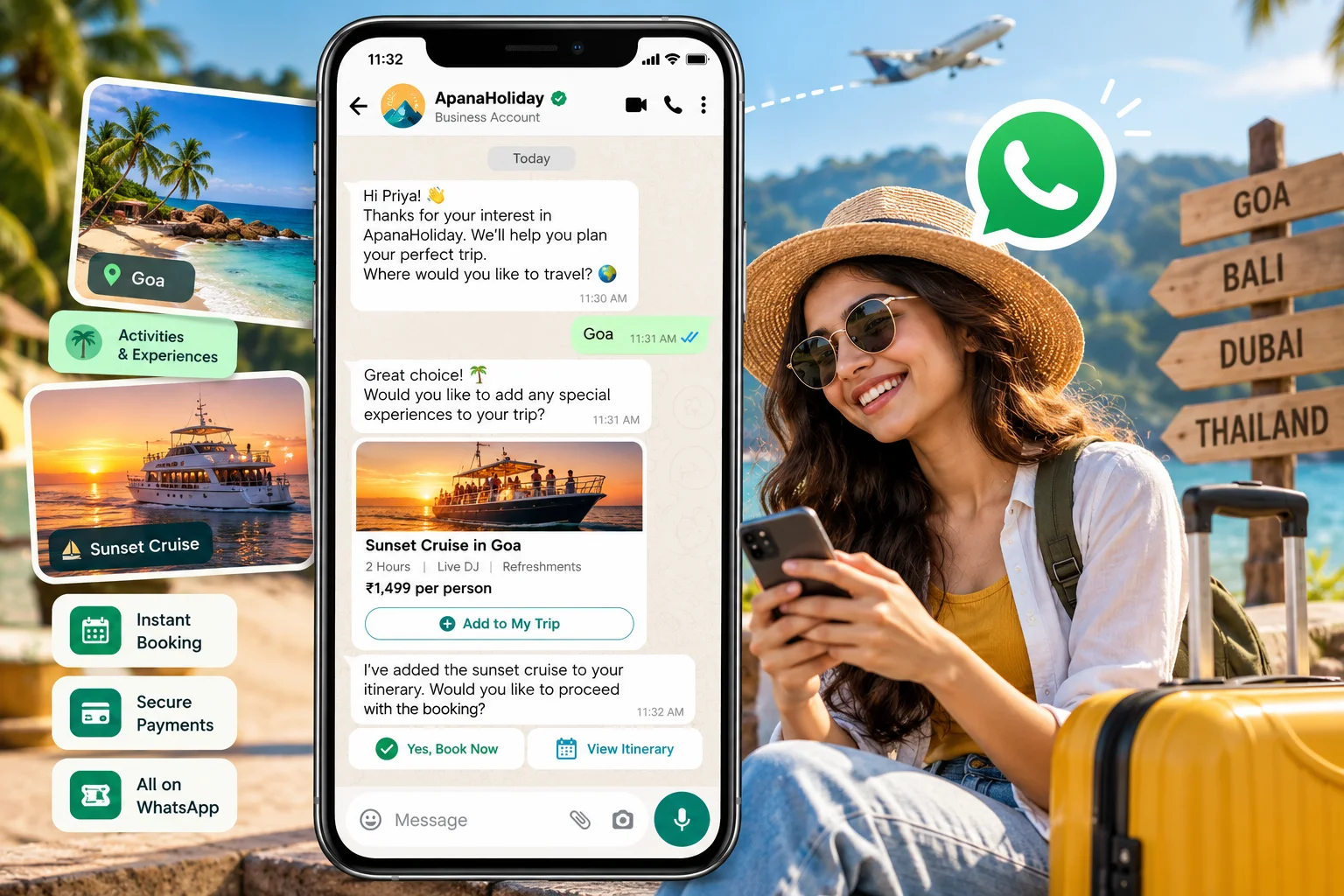 Send itineraries and take payment in one thread
