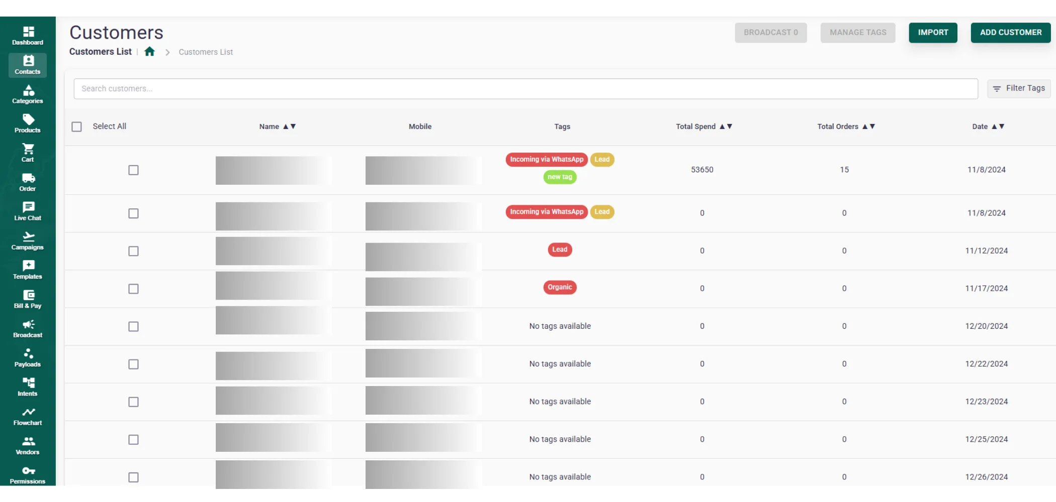 ChatMitra CRM Lead Details View