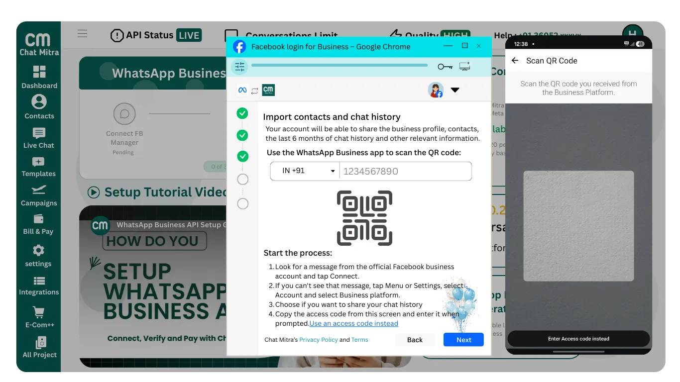 Scan QR code step