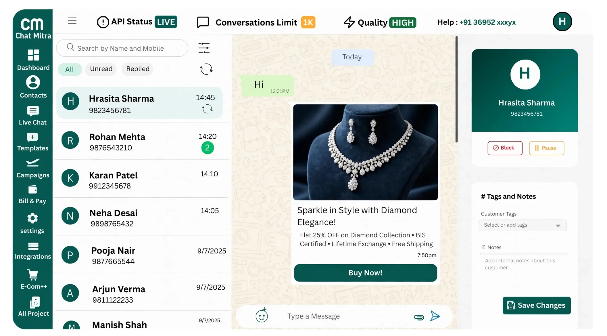 Manage Live Customer Conversations with Full Context