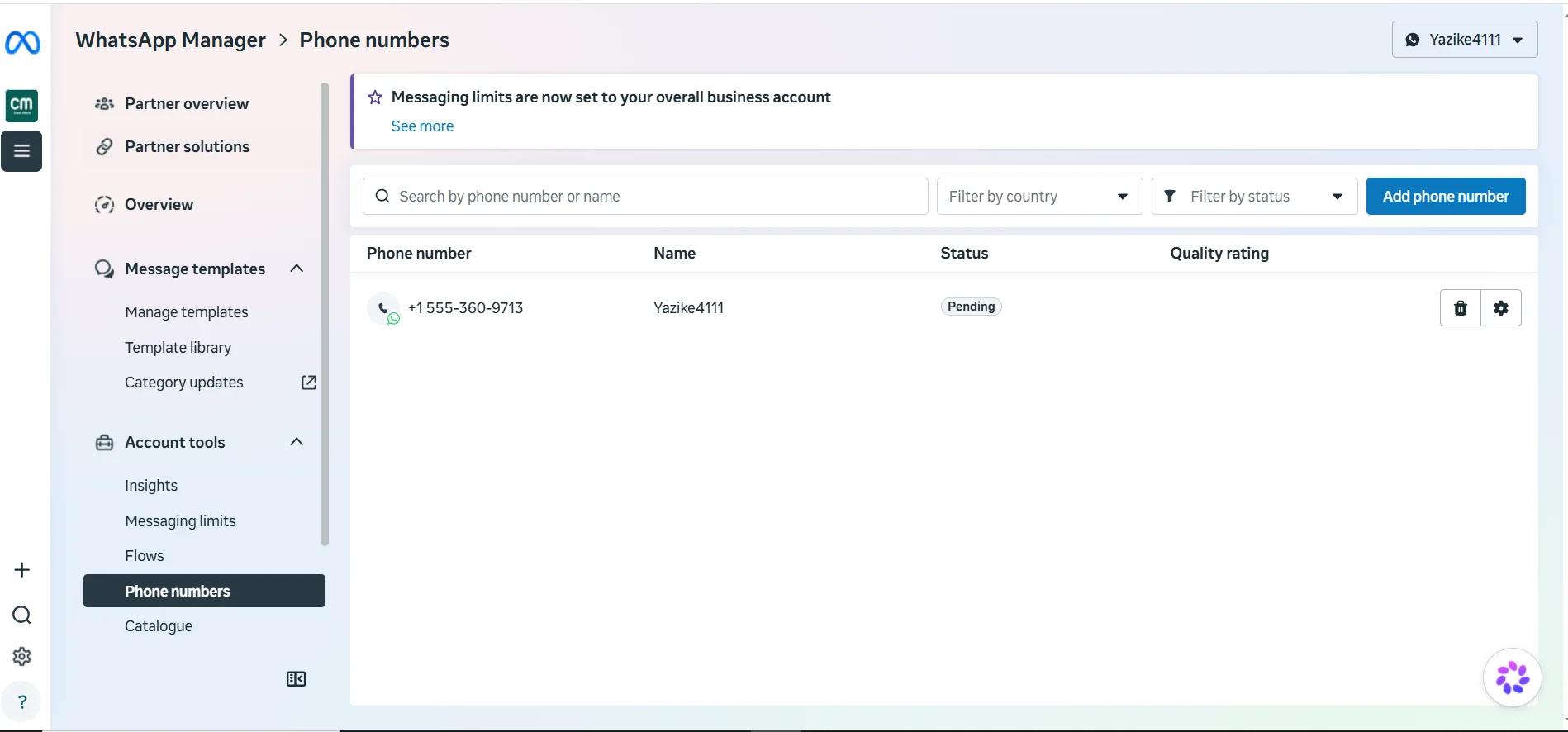 Entering and verifying a phone number during registration