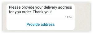 Address request message on WhatsApp