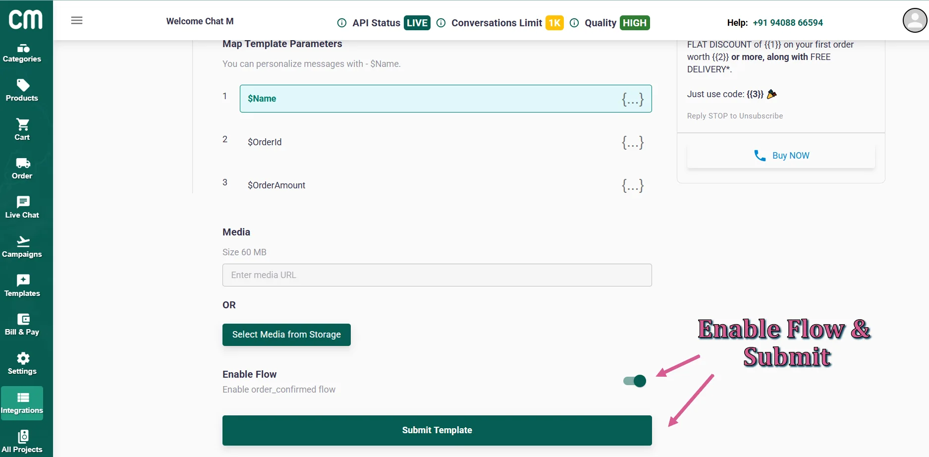 Enable Order Confirmed flow