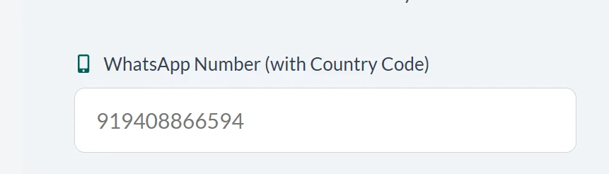 WhatsApp Link Generator - Add Mobile Number field